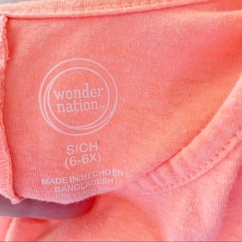 Wonder Nation Girls multi-color neon tank top. Size 6-6x. Flamingo